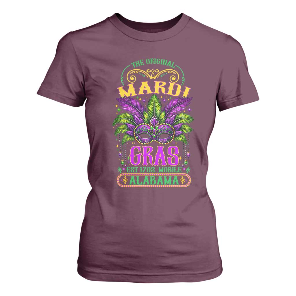 The Original Mardi Gras Mobile Alabama 1703 T Shirt For Women TS09 Maroon Print Your Wear