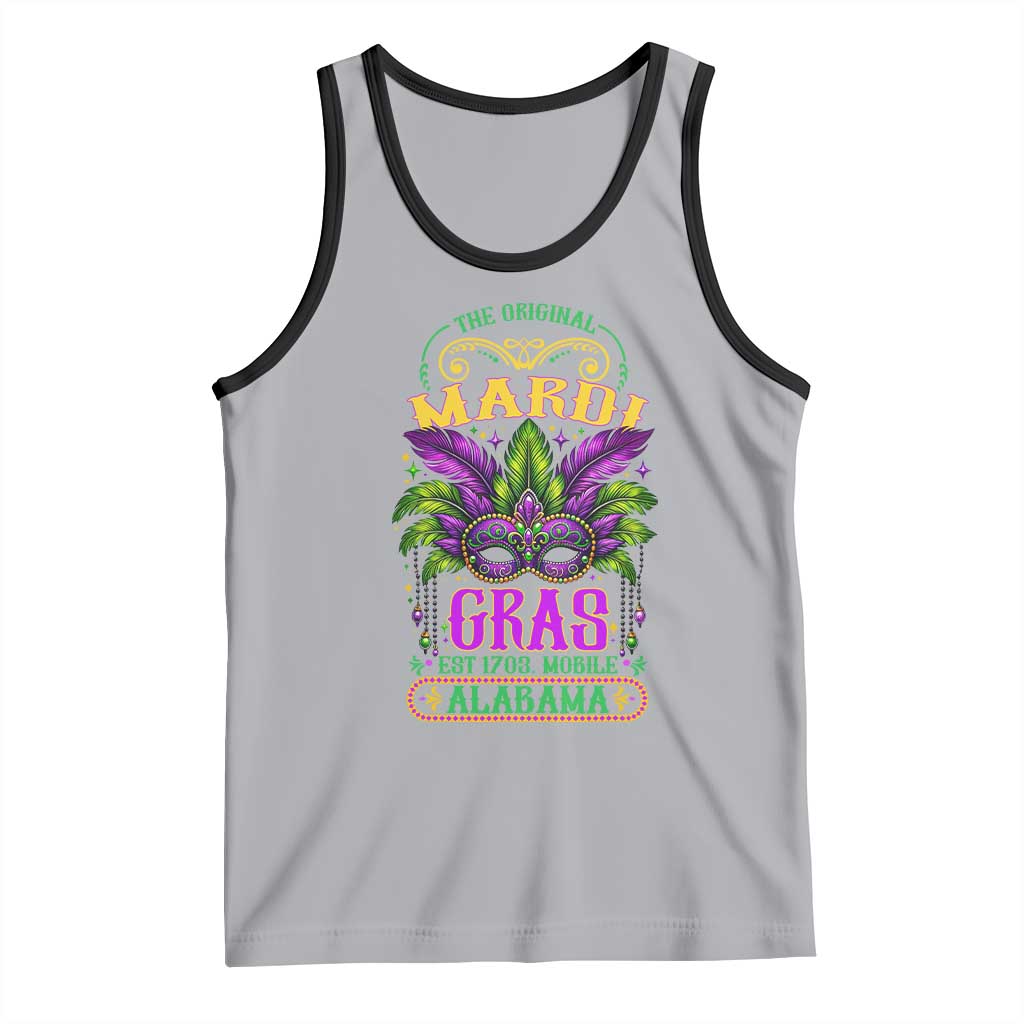 The Original Mardi Gras Mobile Alabama 1703 Tank Top TS09 Athletic Heather Black Print Your Wear