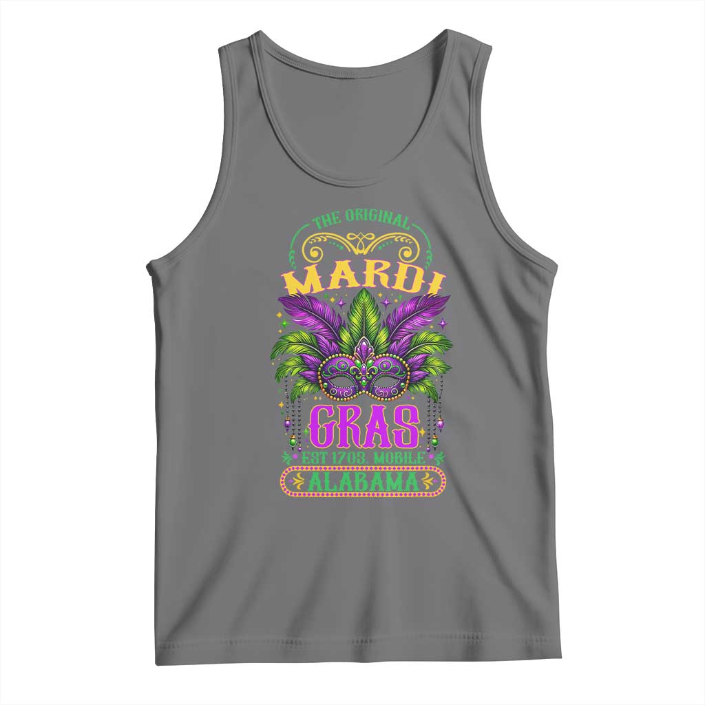 The Original Mardi Gras Mobile Alabama 1703 Tank Top TS09 Black Heather Print Your Wear
