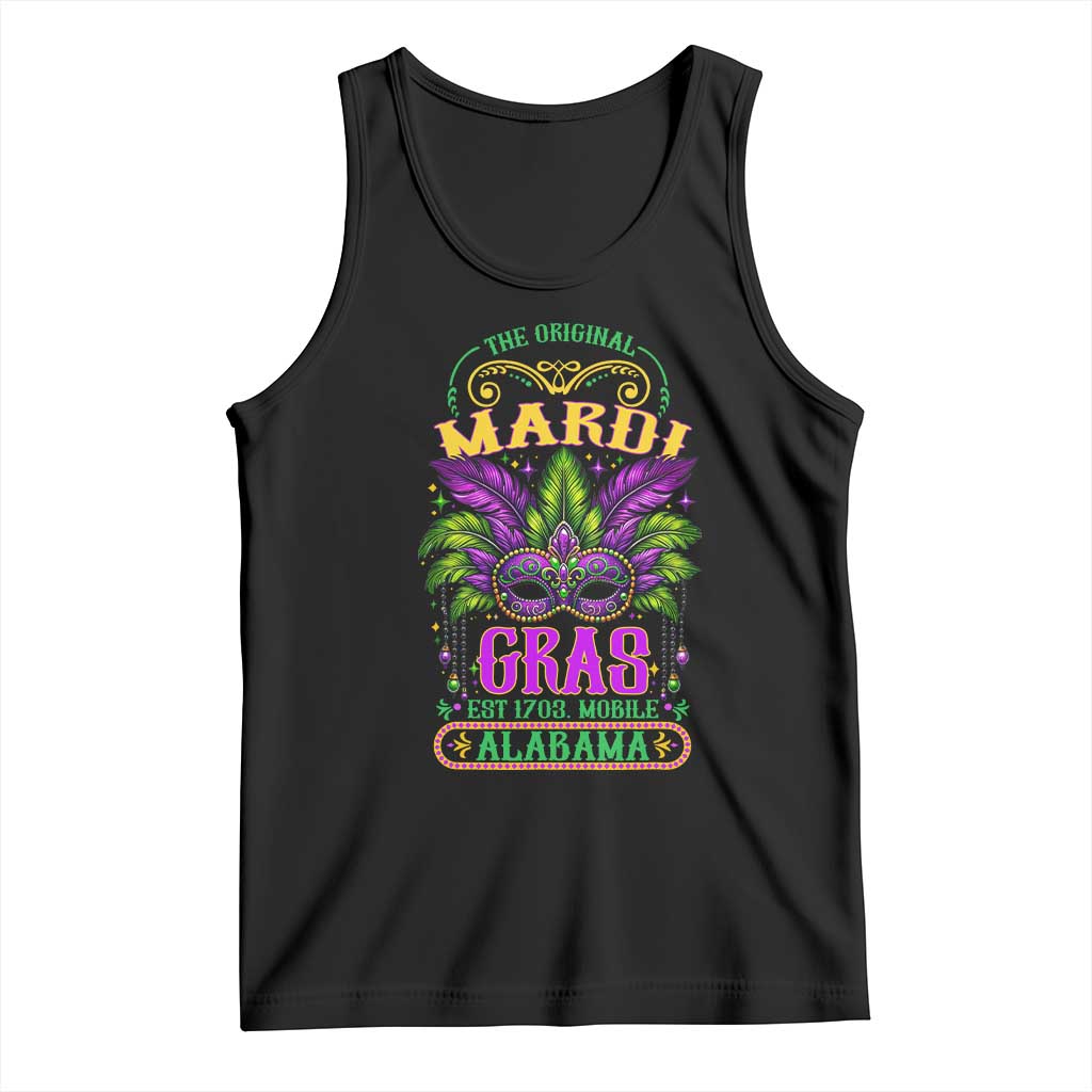 The Original Mardi Gras Mobile Alabama 1703 Tank Top TS09 Black Print Your Wear