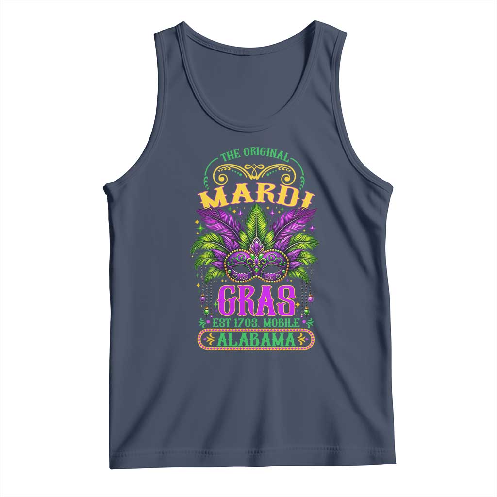 The Original Mardi Gras Mobile Alabama 1703 Tank Top TS09 Navy Print Your Wear