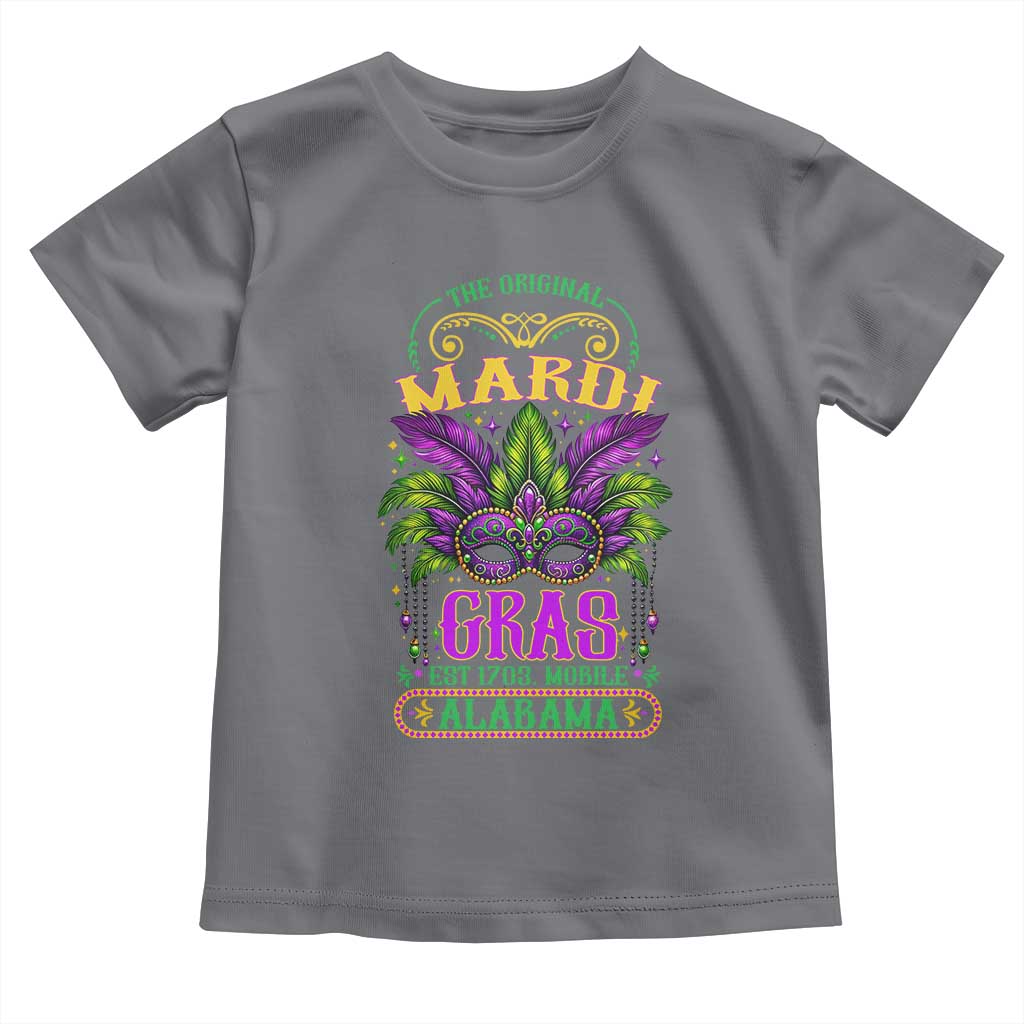 The Original Mardi Gras Mobile Alabama 1703 Toddler T Shirt TS09 Charcoal Print Your Wear