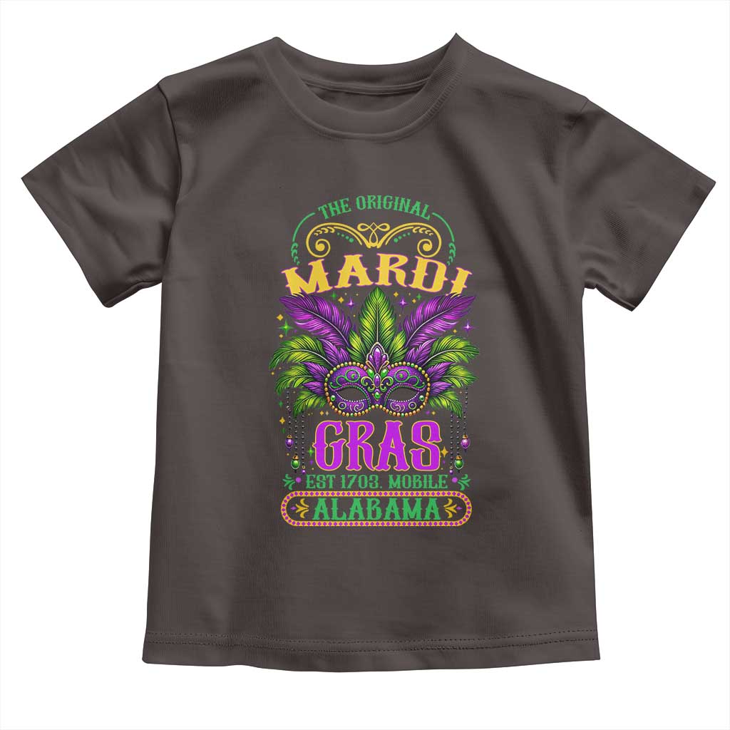 The Original Mardi Gras Mobile Alabama 1703 Toddler T Shirt TS09 Dark Chocolate Print Your Wear