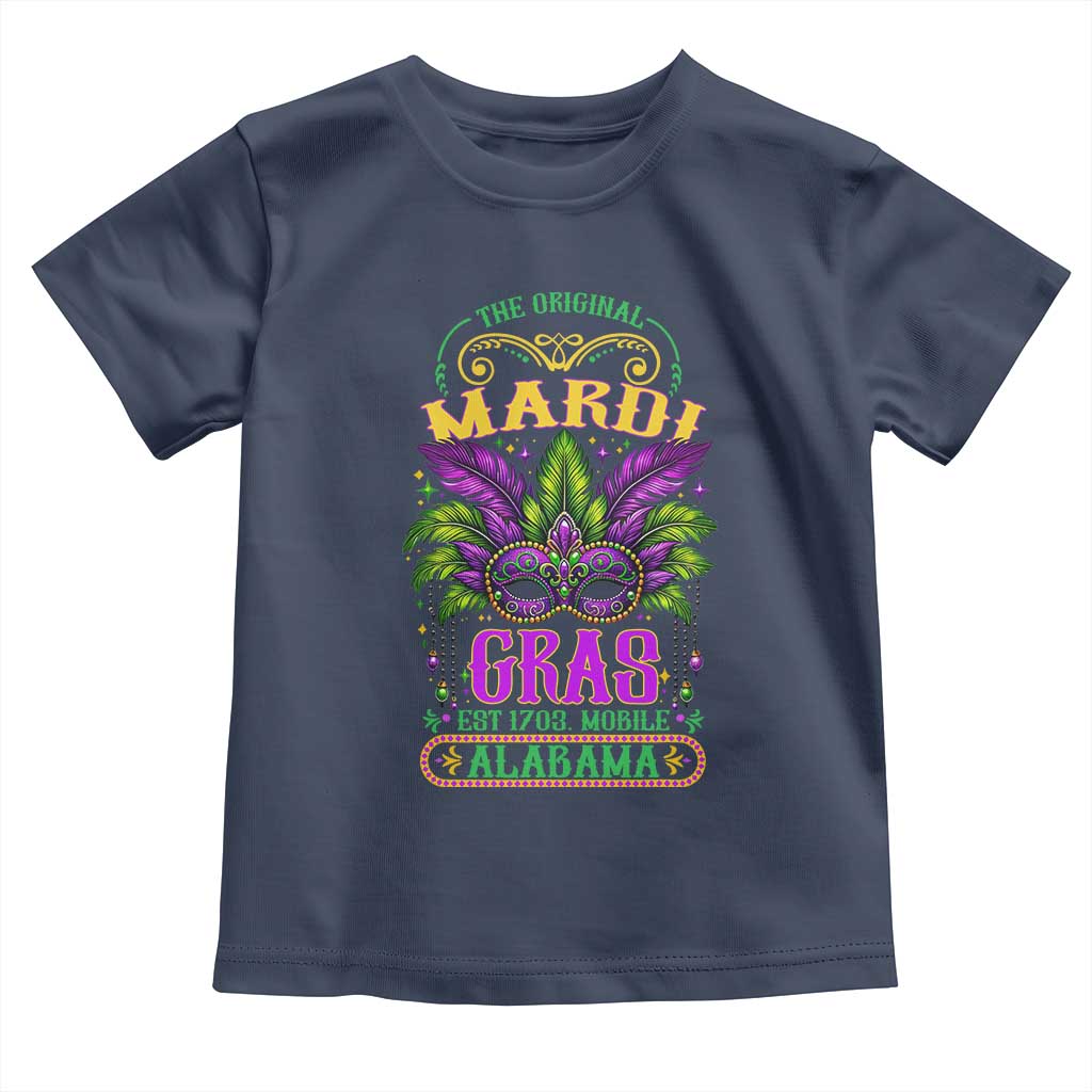 The Original Mardi Gras Mobile Alabama 1703 Toddler T Shirt TS09 Navy Print Your Wear