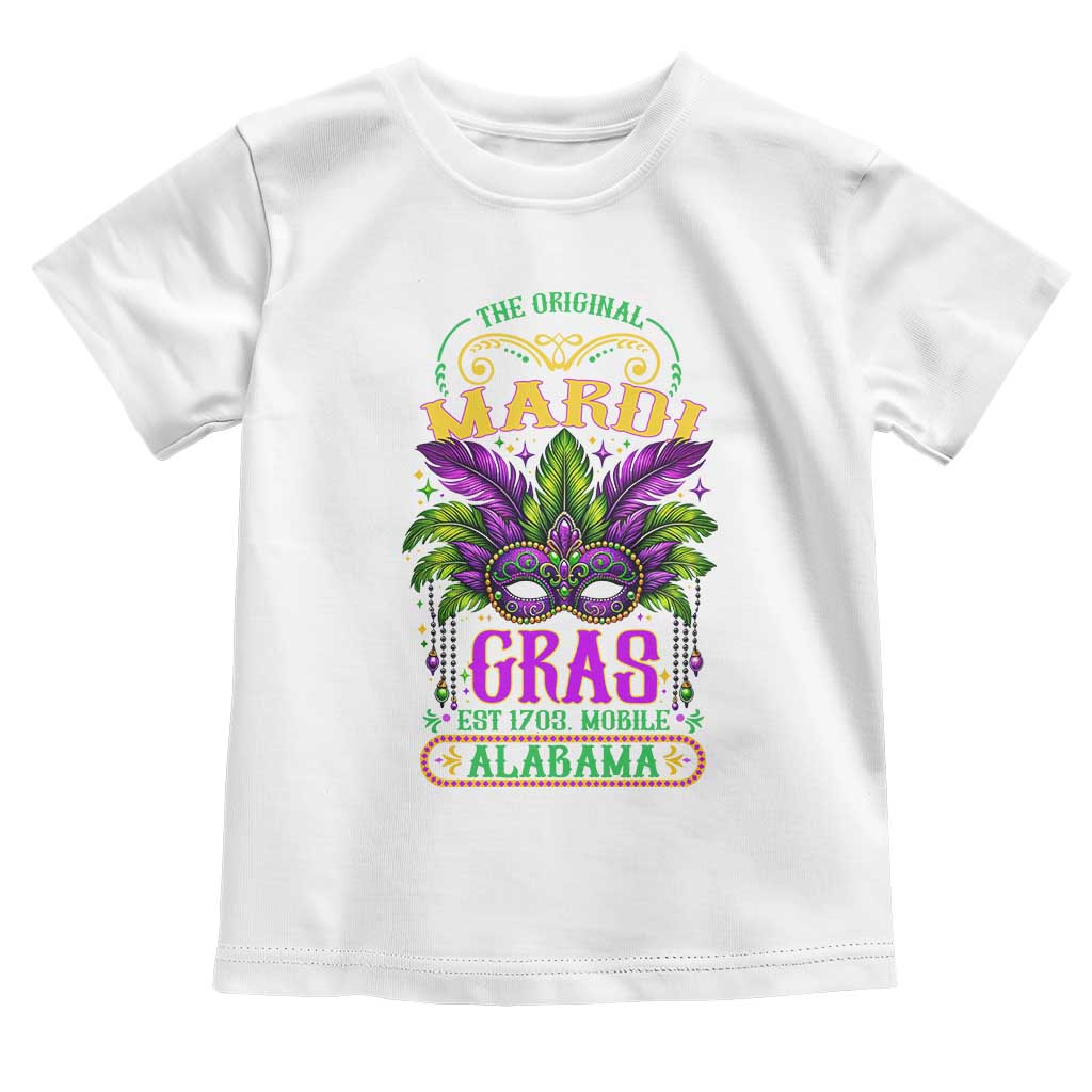 The Original Mardi Gras Mobile Alabama 1703 Toddler T Shirt TS09 White Print Your Wear