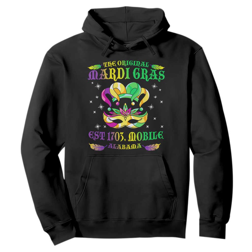 The Original Mardi Gras Hoodie Mobile Alabama 1703 TS09 Black Print Your Wear