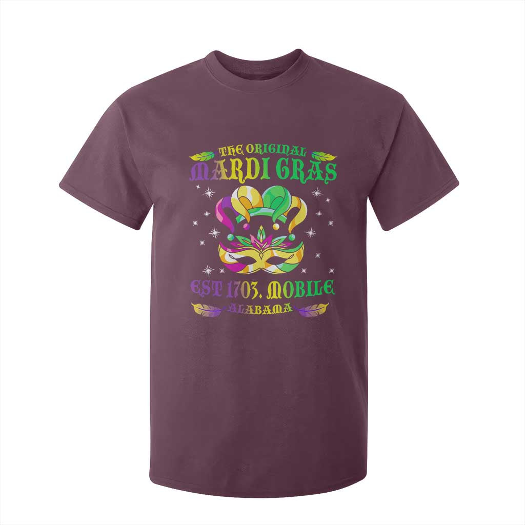 The Original Mardi Gras T Shirt For Kid Mobile Alabama 1703 TS09 Maroon Print Your Wear
