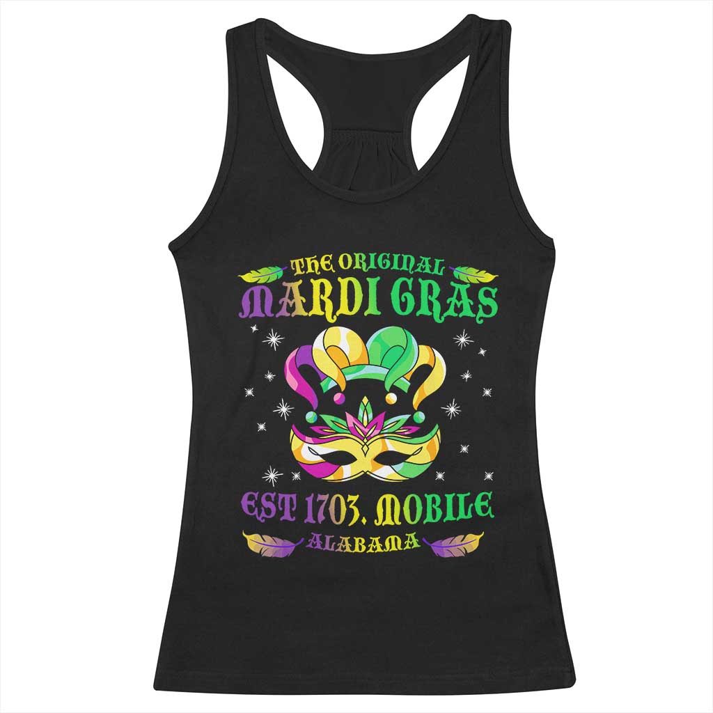The Original Mardi Gras Racerback Tank Top Mobile Alabama 1703 TS09 Black Print Your Wear