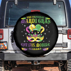 The Original Mardi Gras Spare Tire Cover Mobile Alabama 1703 TS09 No hole Black Print Your Wear