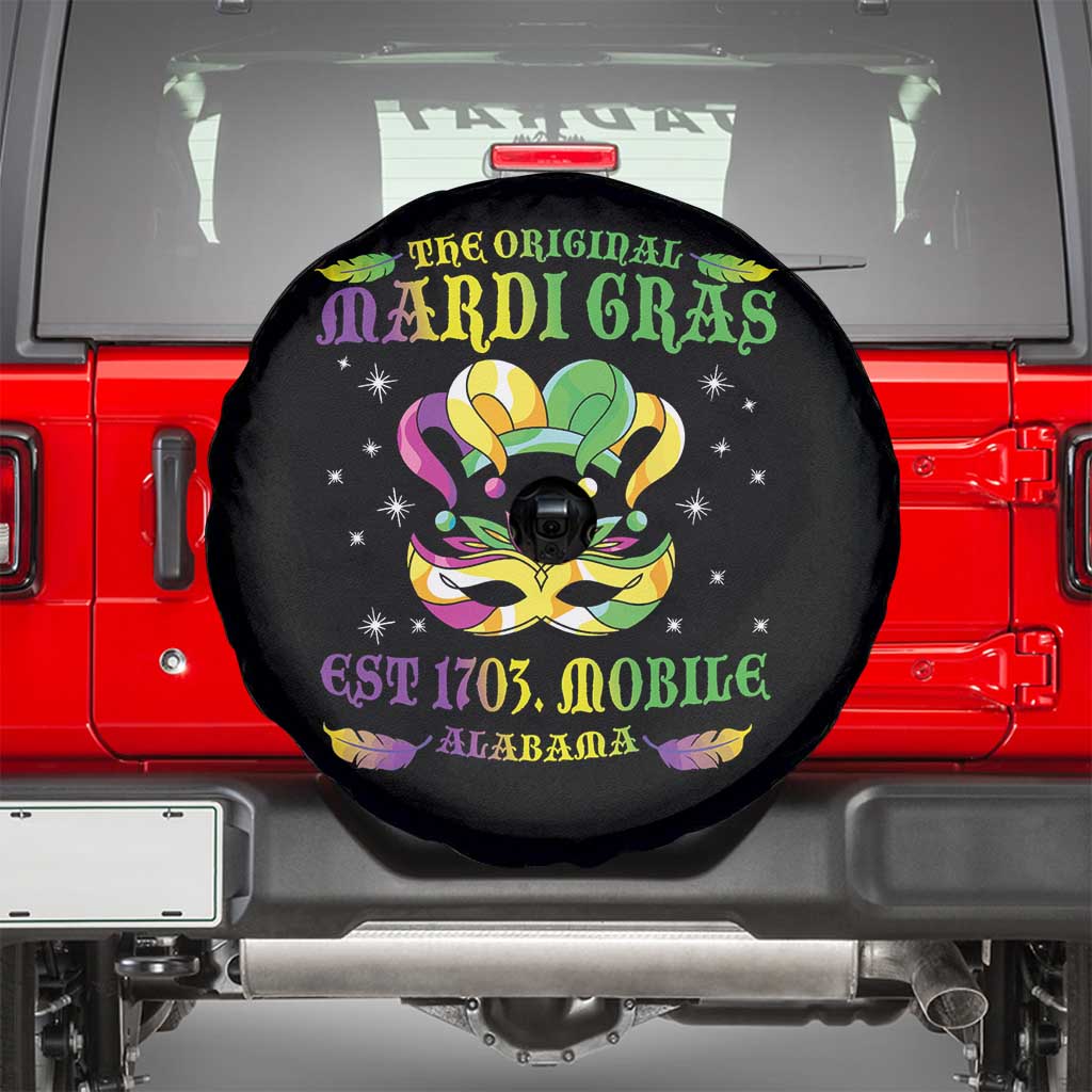 The Original Mardi Gras Spare Tire Cover Mobile Alabama 1703 TS09 Black Print Your Wear