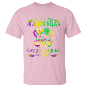 The Original Mardi Gras T Shirt Mobile Alabama 1703 TS09 Light Pink Print Your Wear