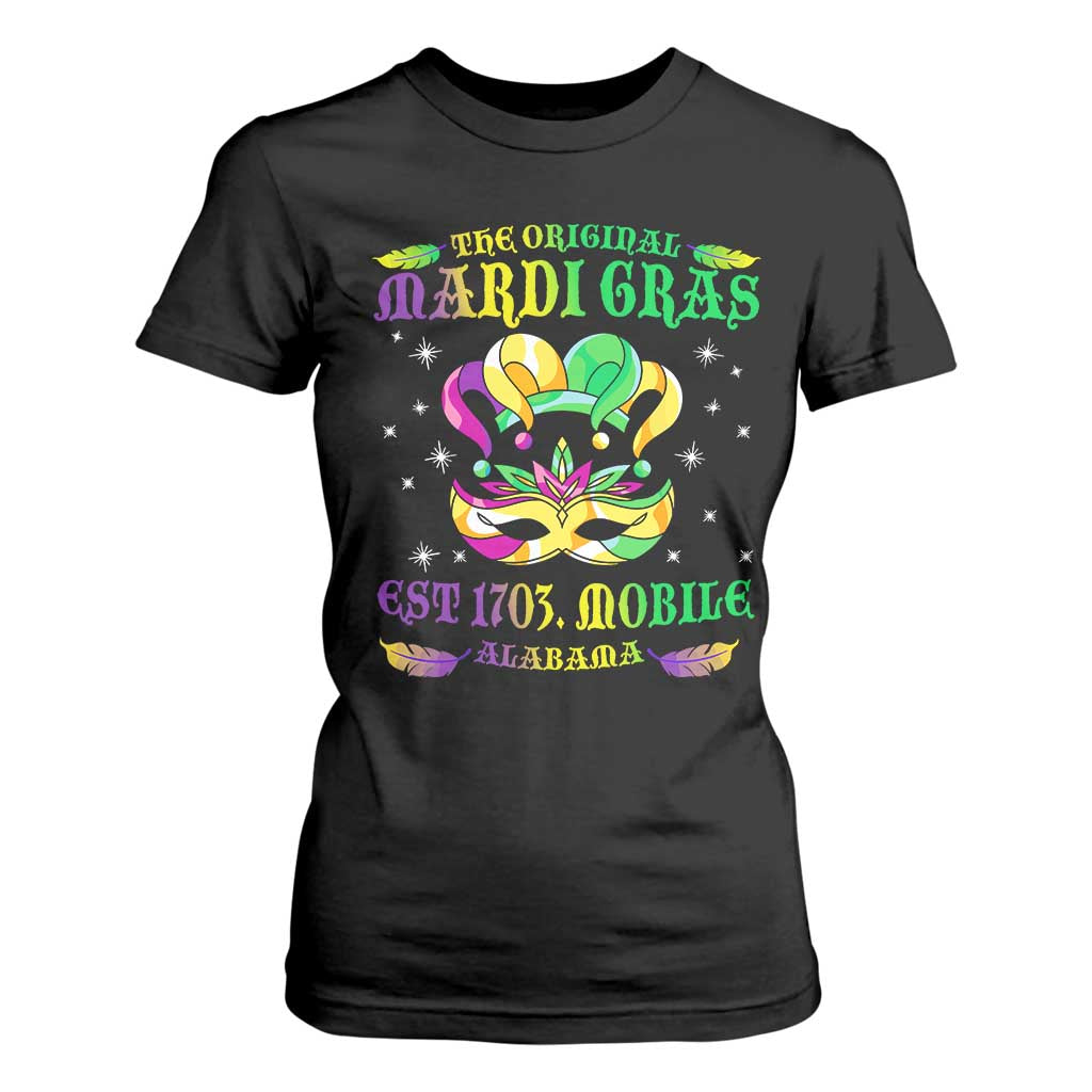 The Original Mardi Gras T Shirt For Women Mobile Alabama 1703 TS09 Black Print Your Wear