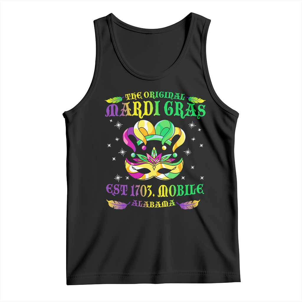 The Original Mardi Gras Tank Top Mobile Alabama 1703 TS09 Black Print Your Wear
