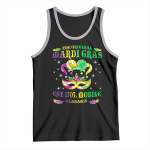 The Original Mardi Gras Tank Top Mobile Alabama 1703 TS09 Black Athletic Heather Print Your Wear