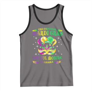 The Original Mardi Gras Tank Top Mobile Alabama 1703 TS09 Deep Heather Black Print Your Wear