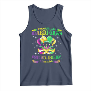 The Original Mardi Gras Tank Top Mobile Alabama 1703 TS09 Navy Print Your Wear