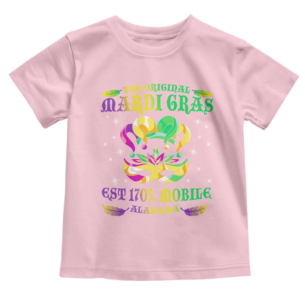 The Original Mardi Gras Toddler T Shirt Mobile Alabama 1703 TS09 Light Pink Print Your Wear