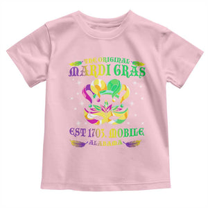 The Original Mardi Gras Toddler T Shirt Mobile Alabama 1703 TS09 Light Pink Print Your Wear