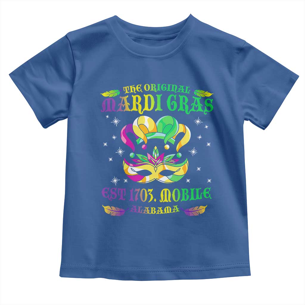 The Original Mardi Gras Toddler T Shirt Mobile Alabama 1703 TS09 Royal Blue Print Your Wear