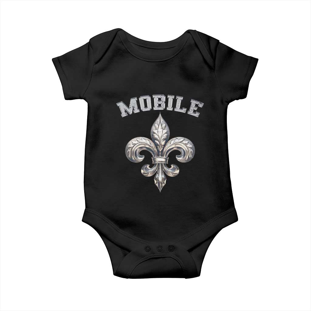 Mardi Gras Mobile Alabama Baby Onesie TS09 Black Print Your Wear