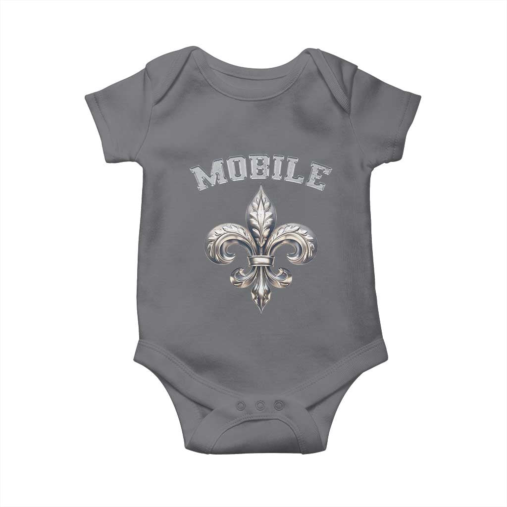 Mardi Gras Mobile Alabama Baby Onesie TS09 Charcoal Print Your Wear
