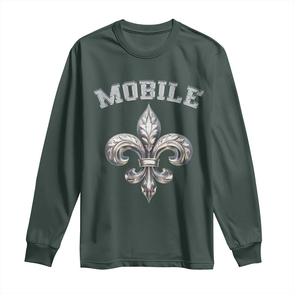 Mardi Gras Mobile Alabama Long Sleeve Shirt TS09 Dark Forest Green Print Your Wear