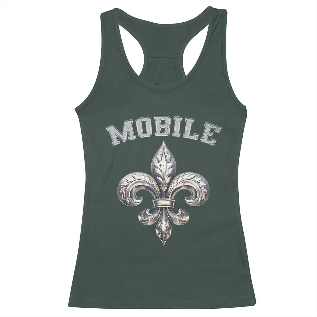 Mardi Gras Mobile Alabama Racerback Tank Top TS09 Dark Forest Green Print Your Wear