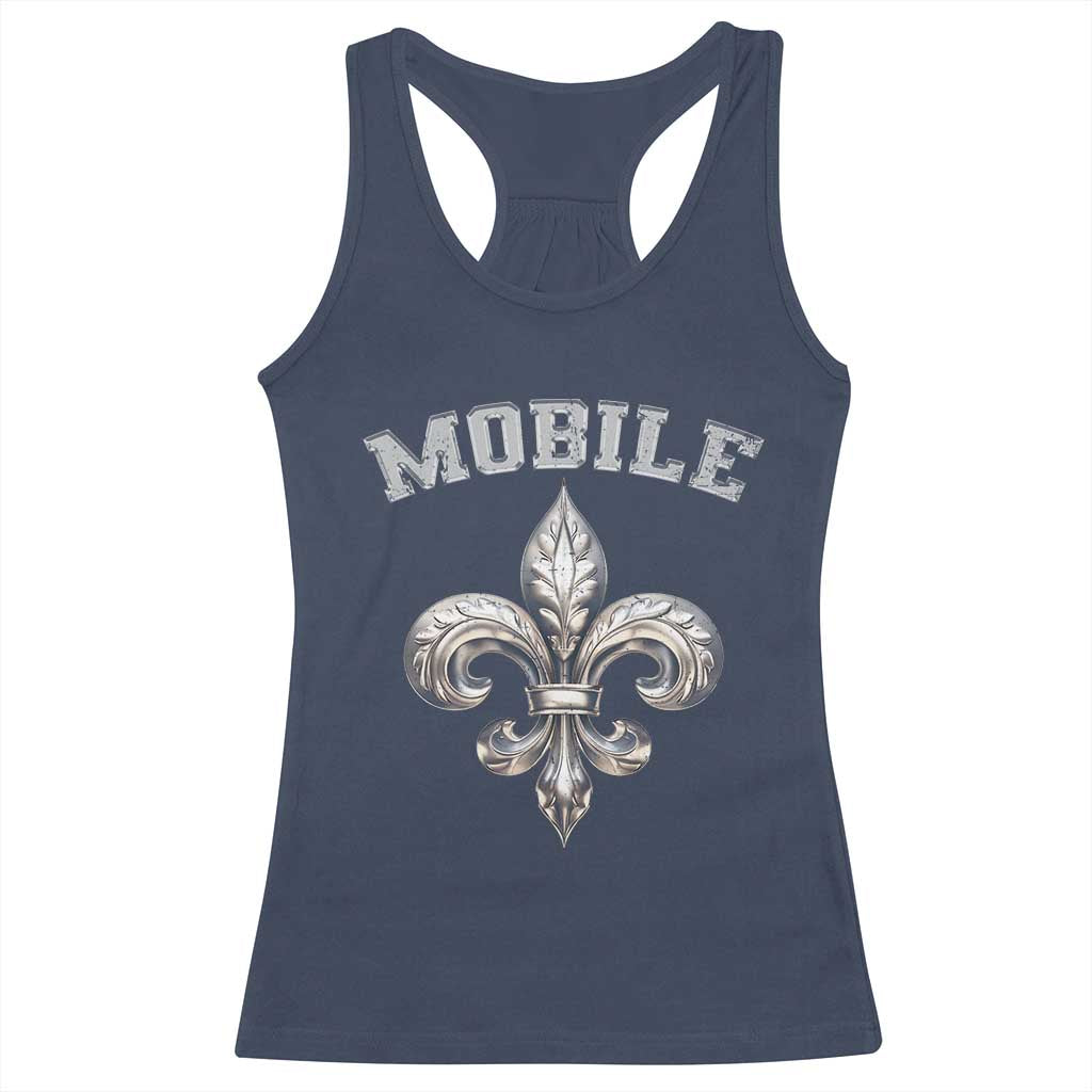 Mardi Gras Mobile Alabama Racerback Tank Top TS09 Navy Print Your Wear