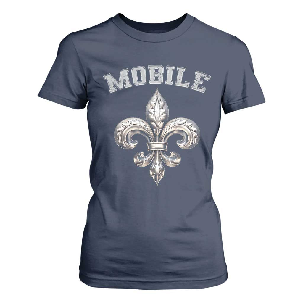 Mardi Gras Mobile Alabama T Shirt For Women TS09 Navy Print Your Wear