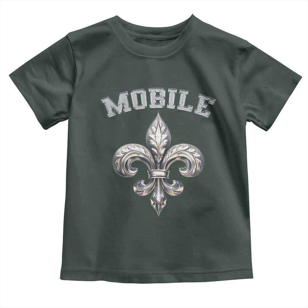 Mardi Gras Mobile Alabama Toddler T Shirt TS09 Dark Forest Green Print Your Wear