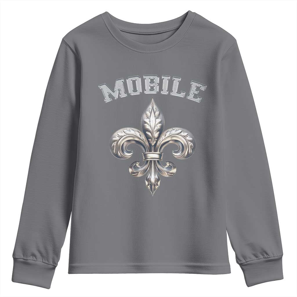 Mardi Gras Mobile Alabama Youth Sweatshirt TS09 Charcoal Print Your Wear