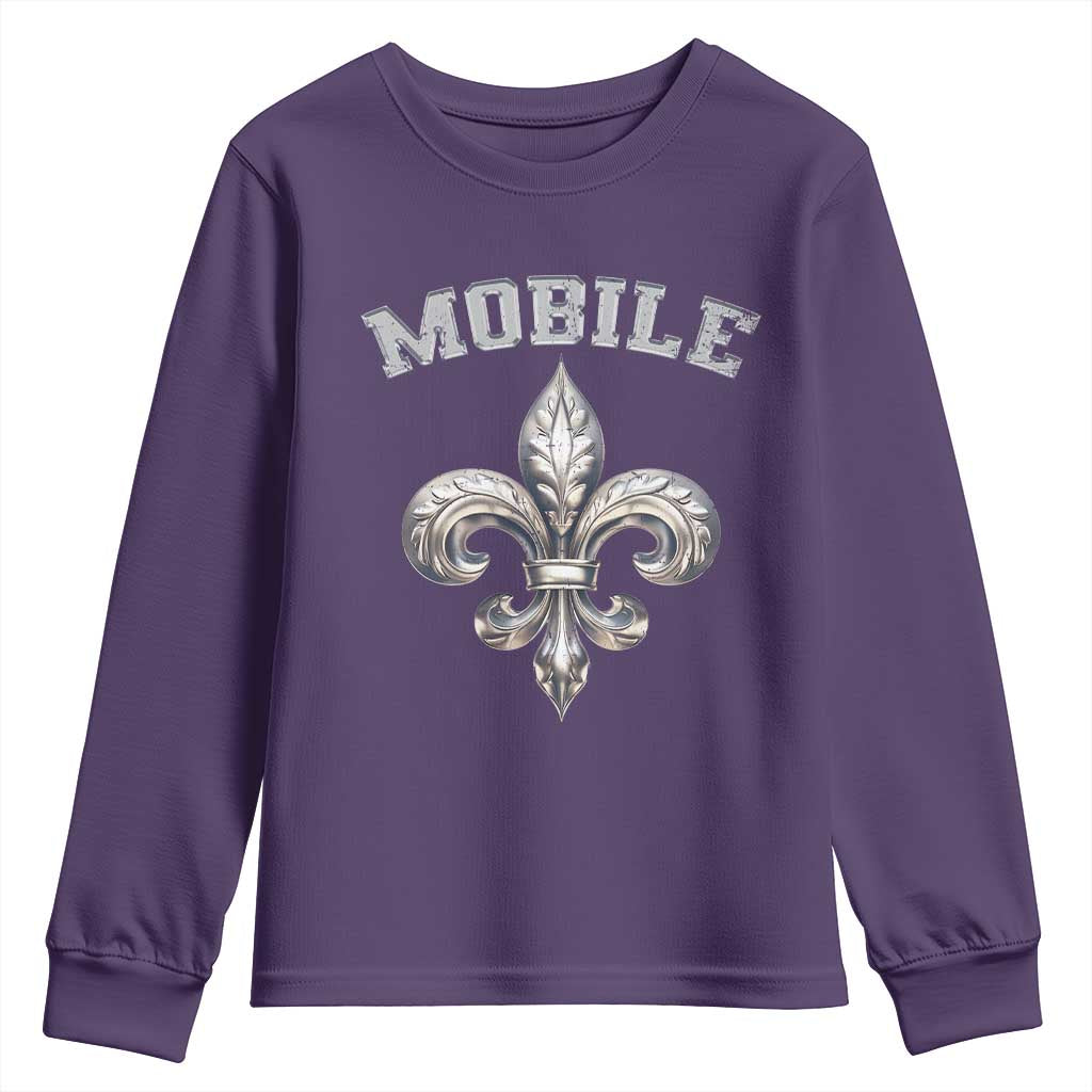 Mardi Gras Mobile Alabama Youth Sweatshirt TS09 Purple Print Your Wear