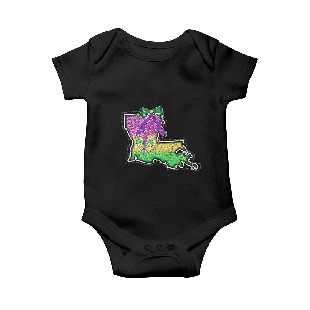 Louisiana Mardi Gras Coquette Baby Onesie TS09 Black Print Your Wear