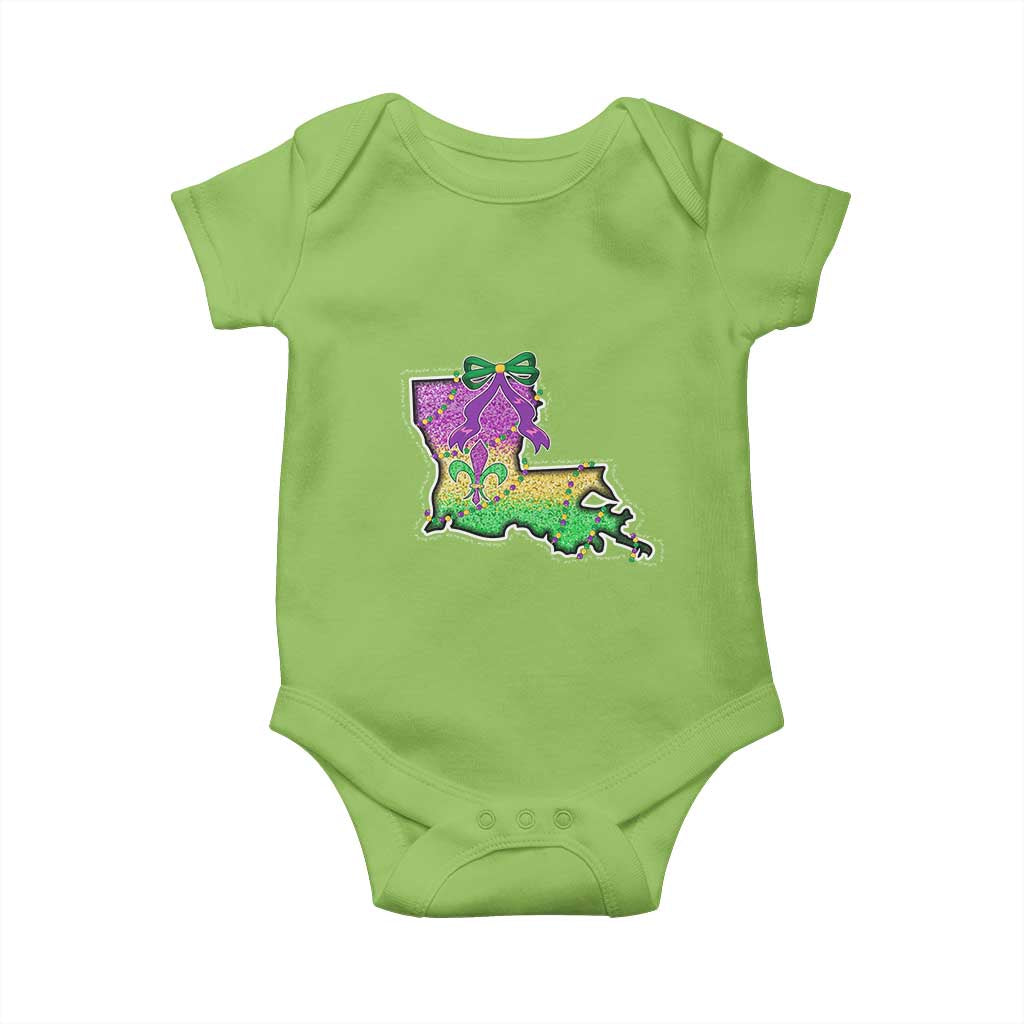 Louisiana Mardi Gras Coquette Baby Onesie TS09 Lime Print Your Wear