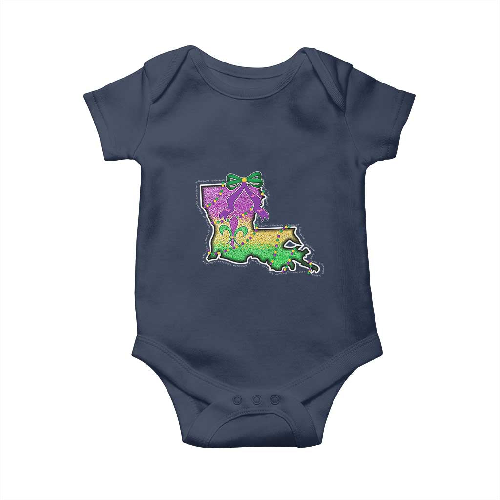 Louisiana Mardi Gras Coquette Baby Onesie TS09 Navy Print Your Wear