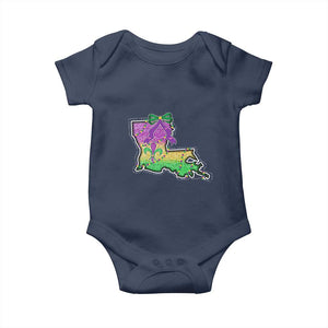 Louisiana Mardi Gras Coquette Baby Onesie TS09 Navy Print Your Wear