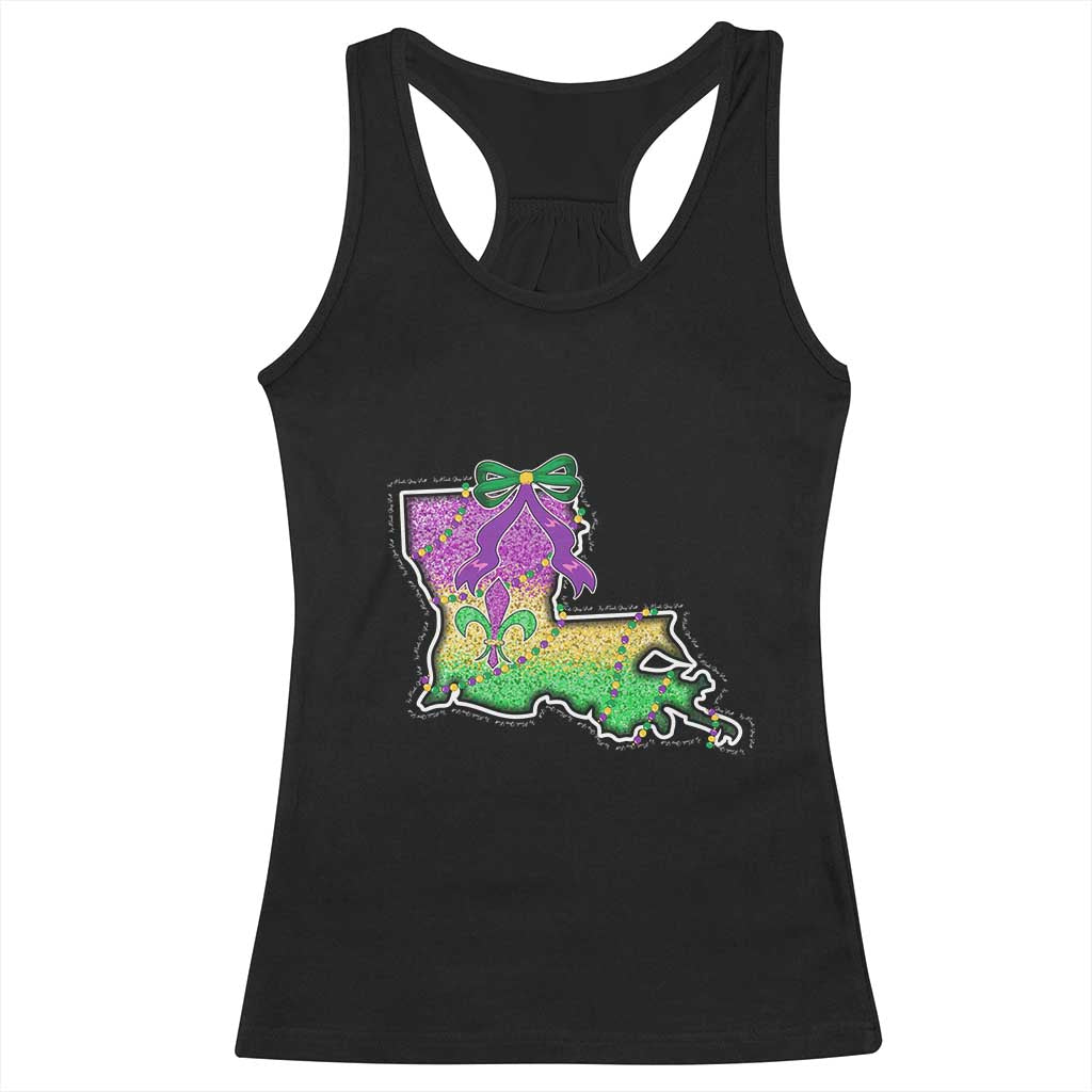 Louisiana Mardi Gras Coquette Racerback Tank Top TS09 Black Print Your Wear