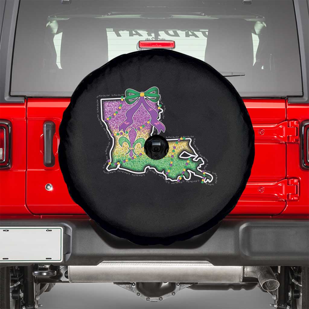 Louisiana Mardi Gras Coquette Spare Tire Cover TS09 Black Print Your Wear