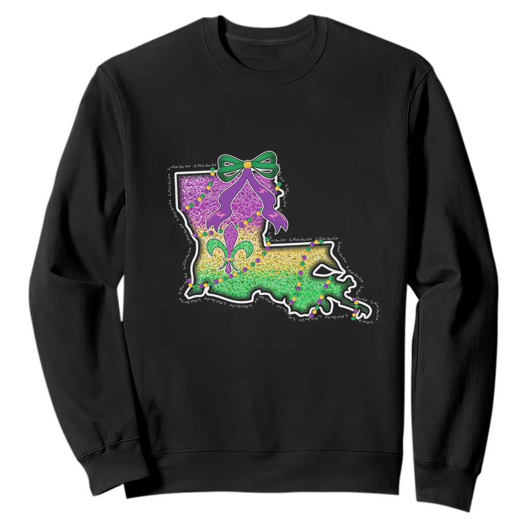 Louisiana Mardi Gras Coquette Sweatshirt TS09 Black Print Your Wear
