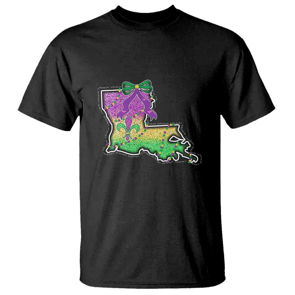 Louisiana Mardi Gras Coquette T Shirt TS09 Black Print Your Wear
