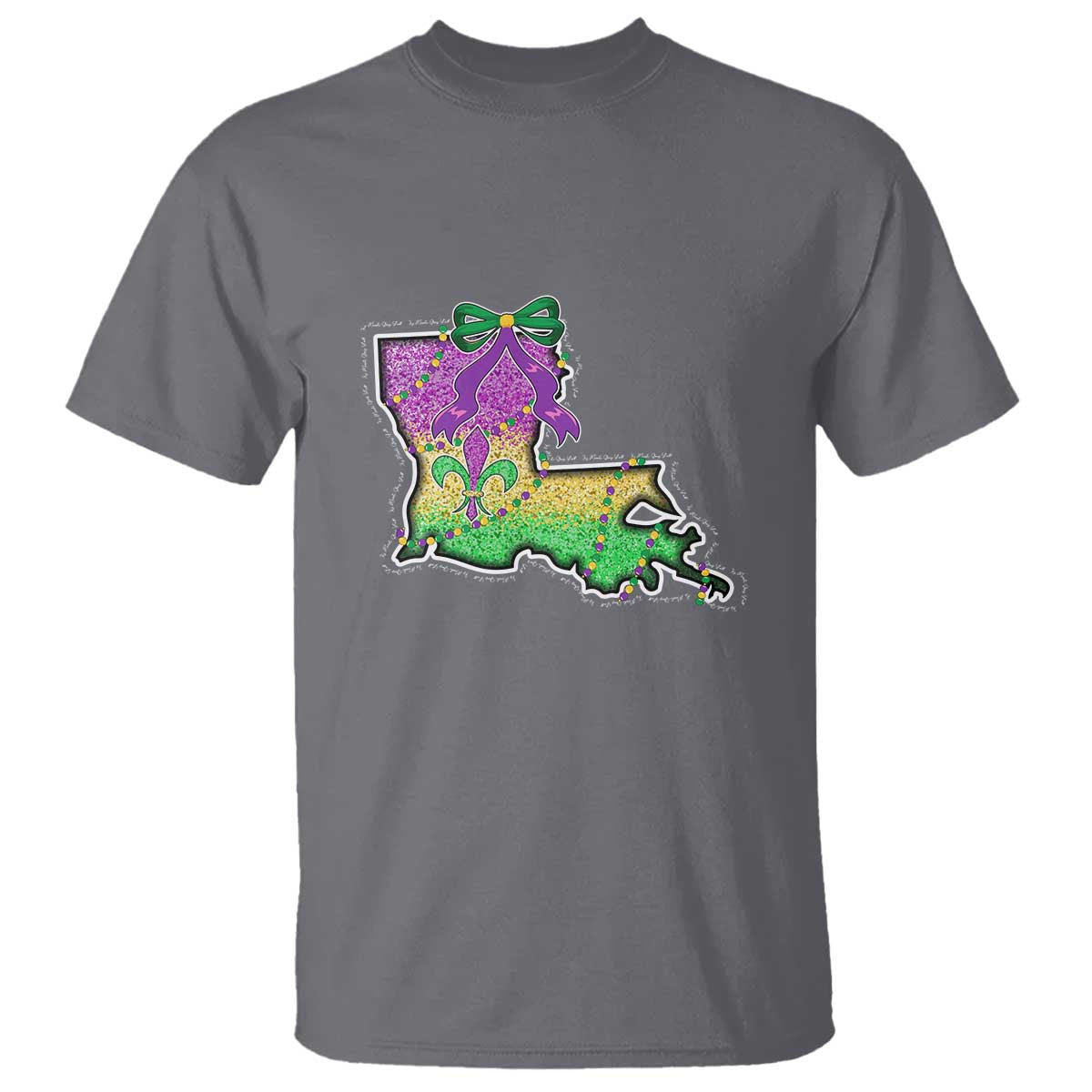 Louisiana Mardi Gras Coquette T Shirt TS09 Charcoal Print Your Wear