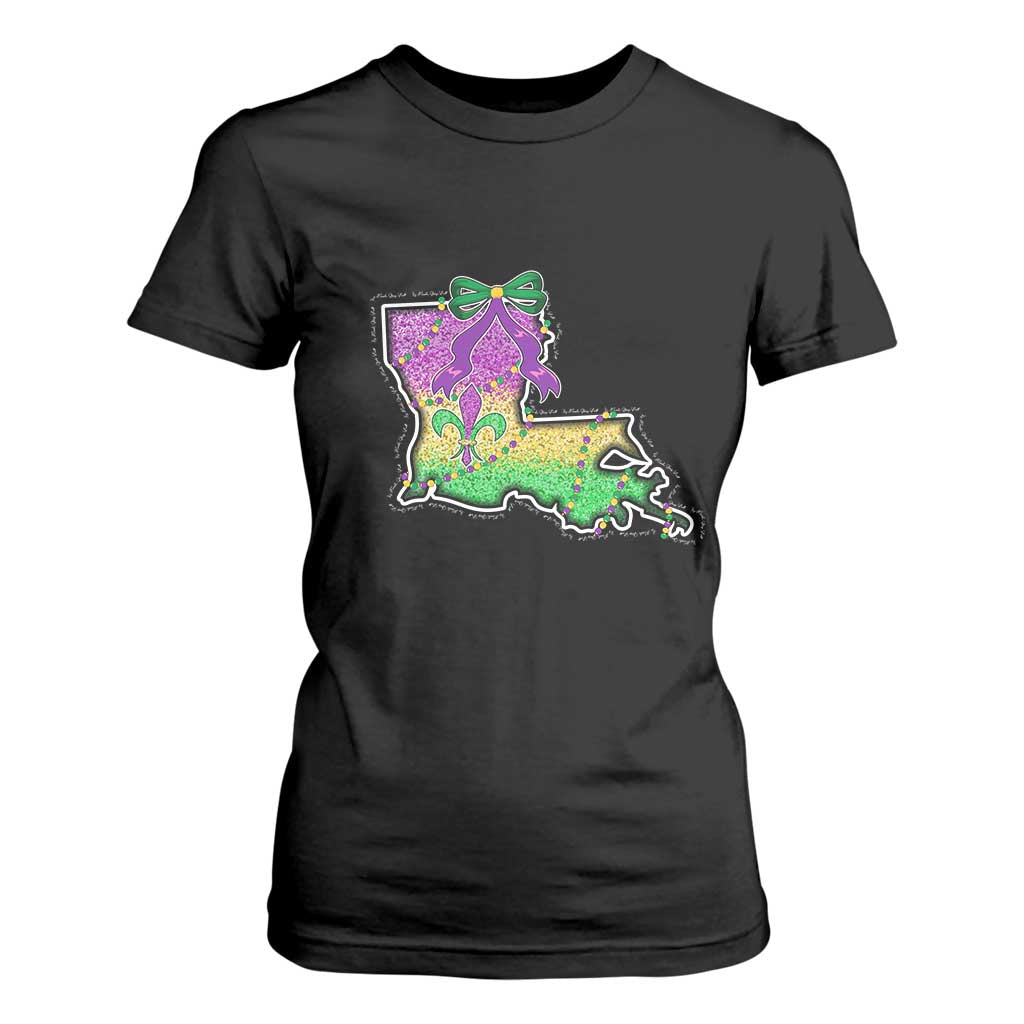 Louisiana Mardi Gras Coquette T Shirt For Women TS09 Black Print Your Wear