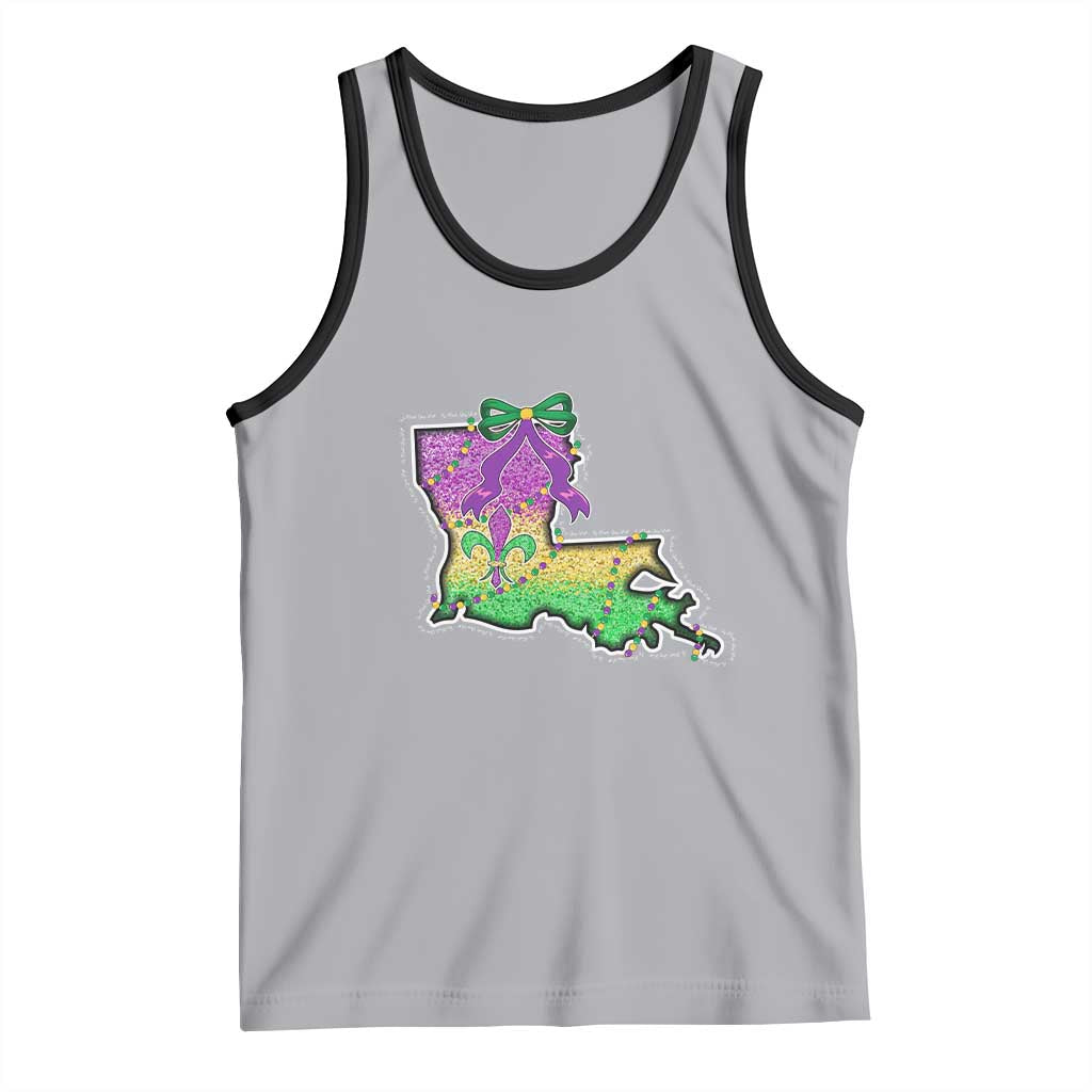 Louisiana Mardi Gras Coquette Tank Top TS09 Athletic Heather Black Print Your Wear