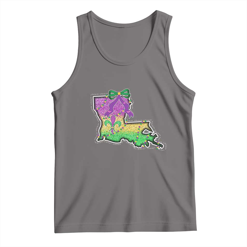 Louisiana Mardi Gras Coquette Tank Top TS09 Deep Heather Print Your Wear