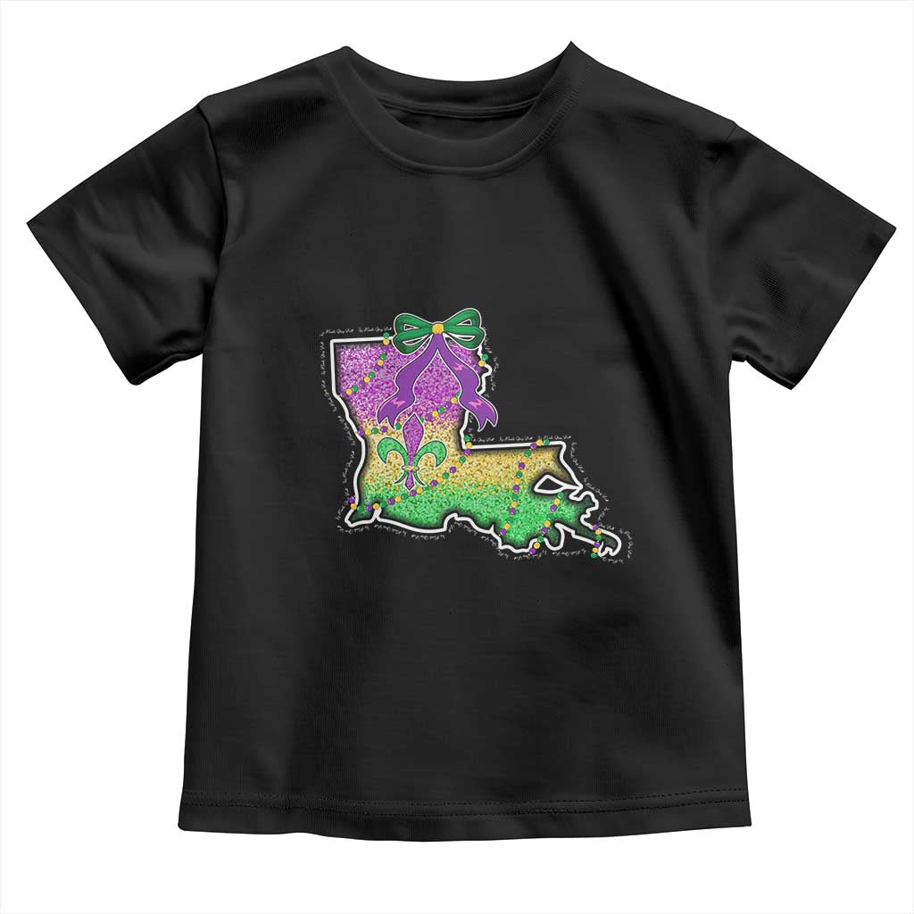 Louisiana Mardi Gras Coquette Toddler T Shirt TS09 Black Print Your Wear