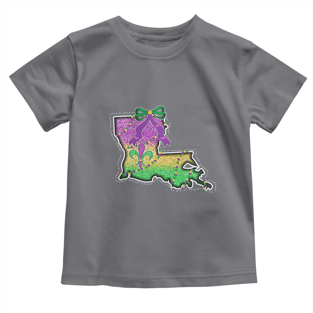 Louisiana Mardi Gras Coquette Toddler T Shirt TS09 Charcoal Print Your Wear