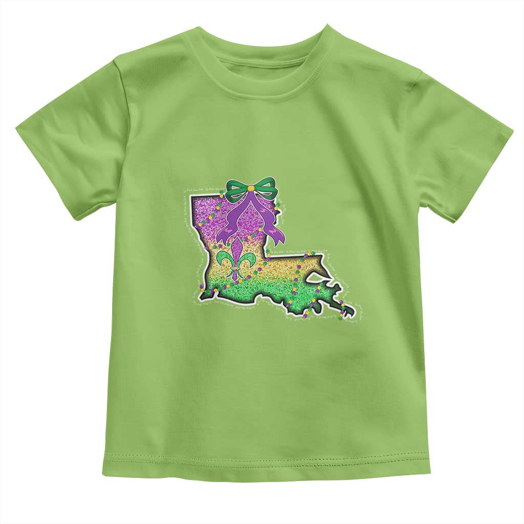 Louisiana Mardi Gras Coquette Toddler T Shirt TS09 Lime Print Your Wear