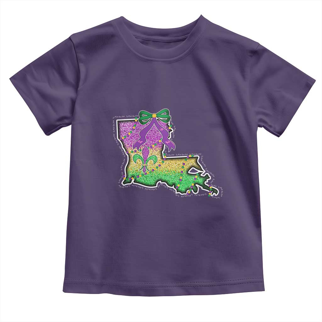 Louisiana Mardi Gras Coquette Toddler T Shirt TS09 Purple Print Your Wear