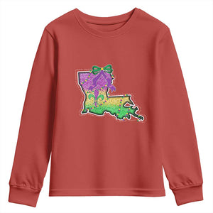 Louisiana Mardi Gras Coquette Youth Sweatshirt TS09 Red Print Your Wear