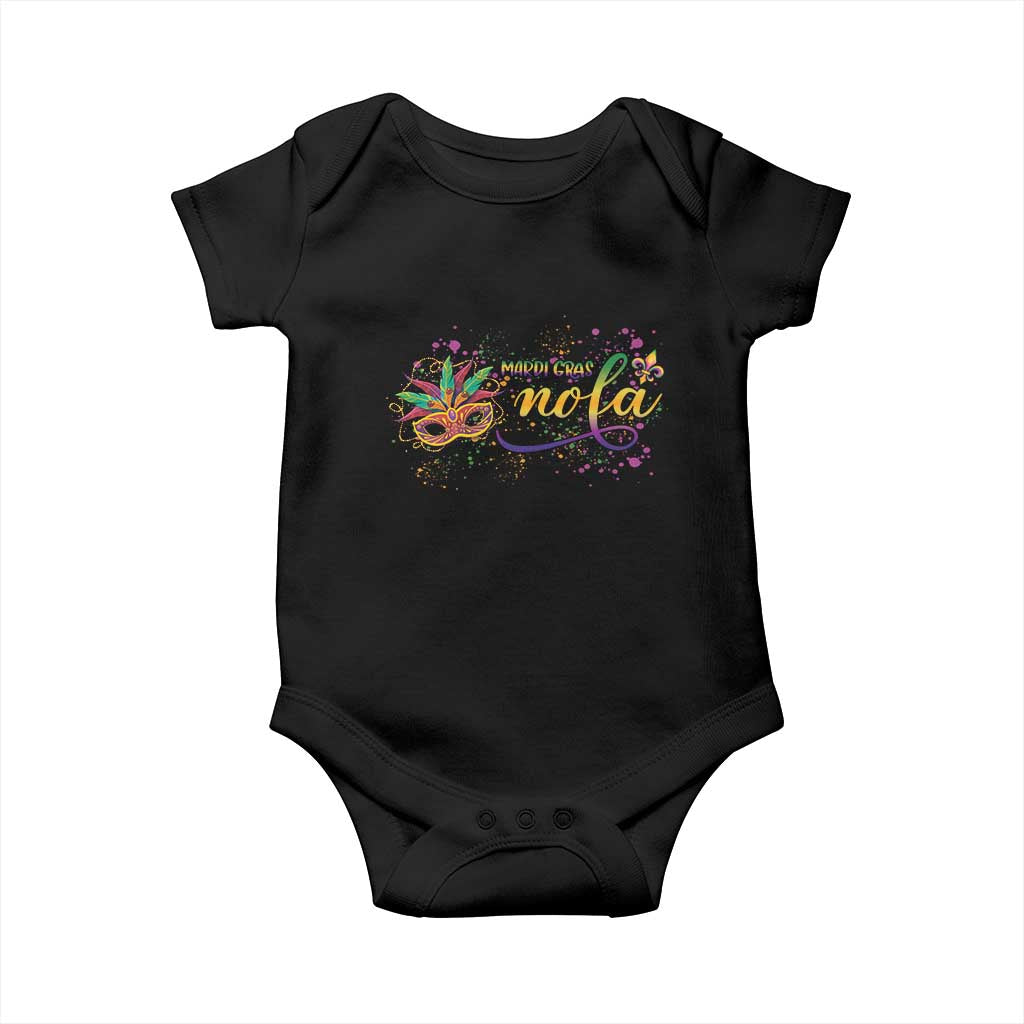 Mardi Gras Baby Onesie NOLA New Orleans Louisiana TS09 Black Print Your Wear
